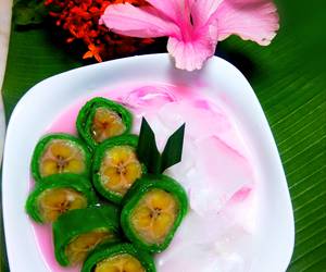 Masakan Populer Es pisang ijo dadar teflon Ala Restoran Masakan Populer Es pisang ijo dadar teflon Ala Restoran