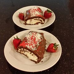 A picture of Chocolate Strawberry Cream Cake Roll.