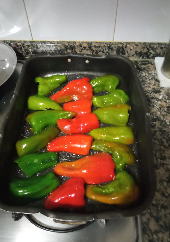 Una foto de Pimientos caseros asados al horno