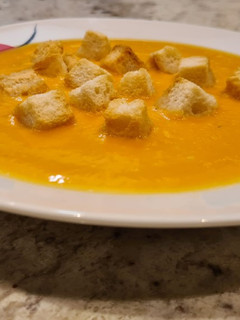 Una foto de Crema de boniato y calabaza