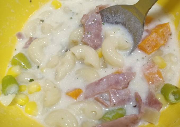 Langkah Mudah untuk Menyiapkan Cream sup makaroni😍 Anti Gagal