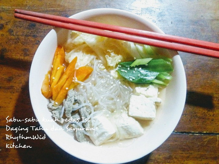 Resep Sabu-sabu kuah Pedas isi Daging Tahu dan Sayuran, Enak Banget