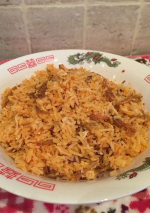 A picture of Singapore nasi goreng.