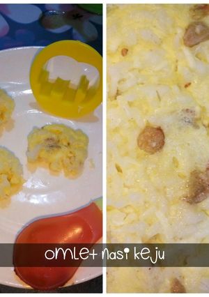 Foto resep Omlet nasi keju microwave MPASI 10m+
