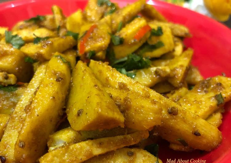 Recipe of Quick Masala Arbi Sabzi (Dry Colocasia with spices) – Lunch/Dinner Recipe