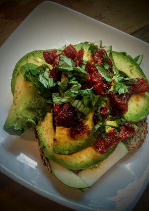 A picture of Sundried Tomato Avocado Toast.