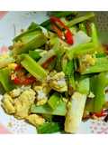 Stir fry Chinese Leeks with egg