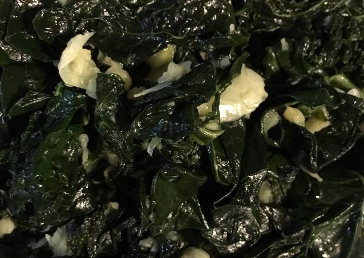 Steps to Make Super Quick Homemade Kale Garlic with Bouillon