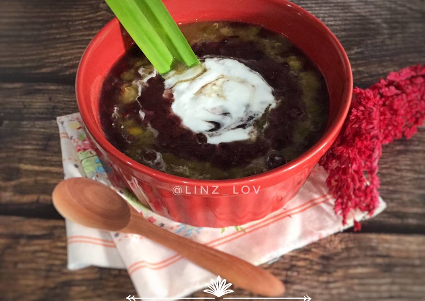 Bubur kacang hijau dan ketan hitam - cemilan enak - desert - ketan hitam - kacang hijau