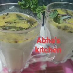 A picture of Tadkewali masala chhachh (buttermilk).