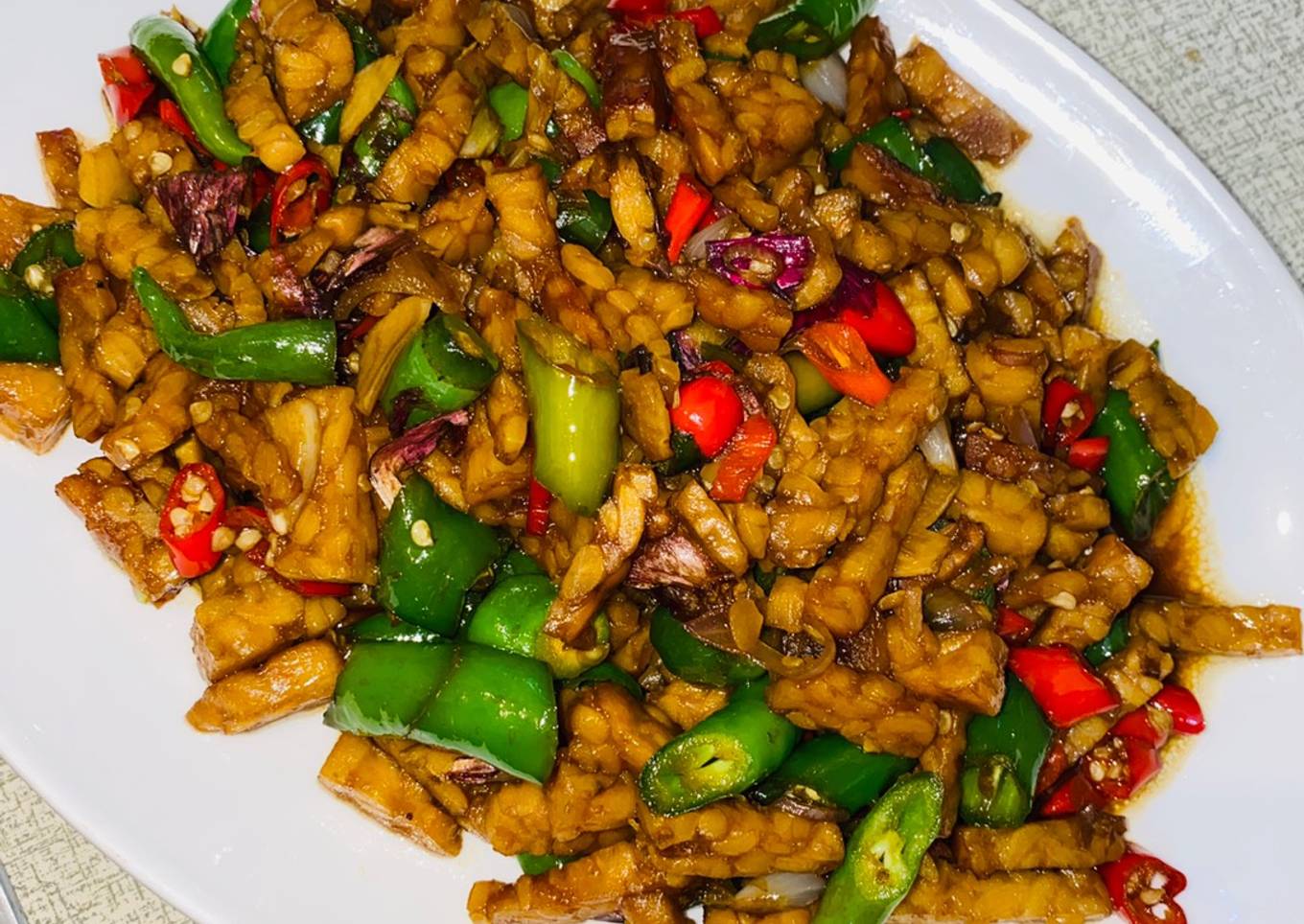 Kering tempe cabai hijau