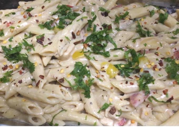 Simple Way to Make Super Quick Homemade Cheesy creamy pasta/ white sauce pasta