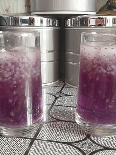 عکسی از دستور شربت گل بنفشه و تخم شربتی😍😋