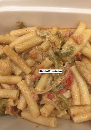 A picture of Chicken fajita pasta 🍝.