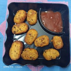 A picture of Pizza flavour potato nuggets.