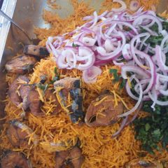 A picture of Abacha and vege.