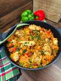 Sütőben sült csirkés rizseshús/ Paella
