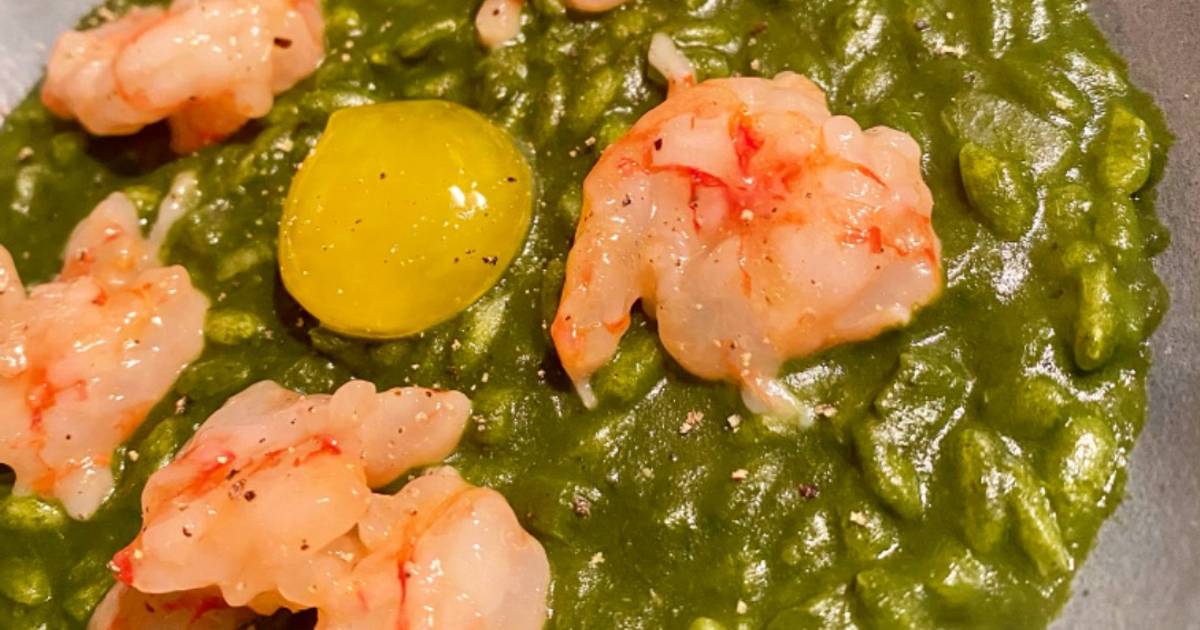Ricetta Risotto cavolo nero, gamberi crudi e tuorlo di quaglia marinato