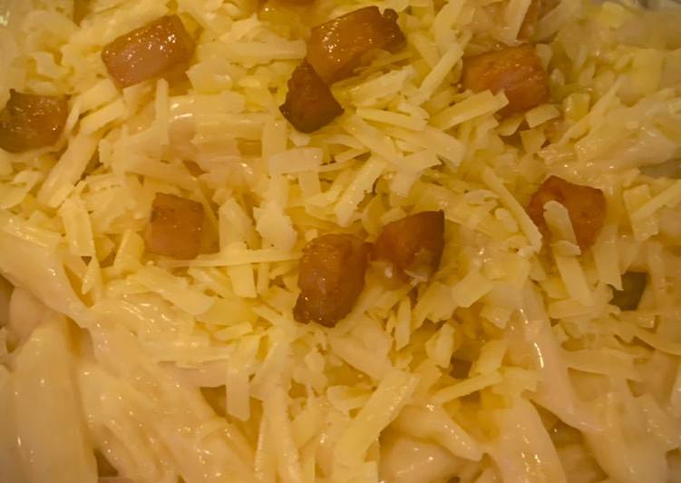 Recipe of Ultimate Smoked bacon &amp; cheese penne pasta (10 minutes to prepare and cook)