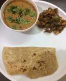 Dhal Makhani 30%healthier with corn aloo capsicum stir fry and roti