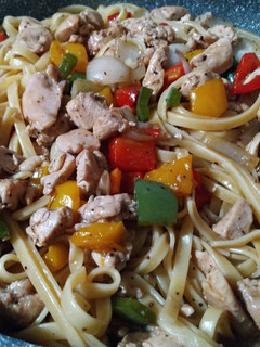 Foto resep Fettucine black pepper chicken