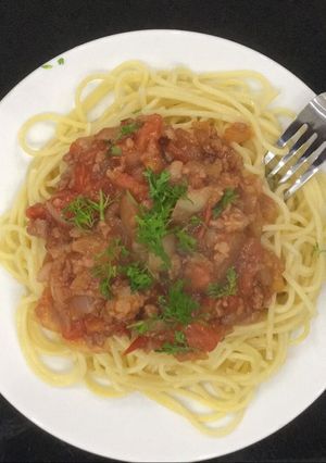 Hình của món Spaghetti bò băm.