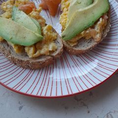 A picture of Scrumpteous scrammbled egg toast.