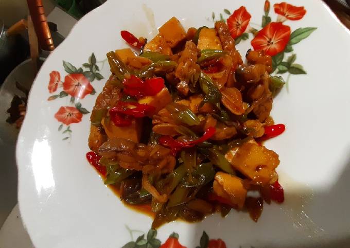 Resep: Oseng buncis tempe putih telur Gampang