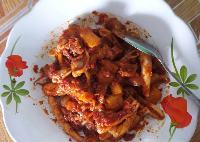 Cumi basah sambal kentang