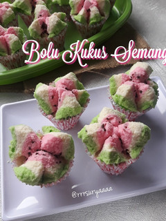 Foto resep Bolu Kukus Mekar Semangka (Tanpa Soda)