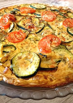 Une photo de Tarte courgettes tomates jambon au Cook Expert