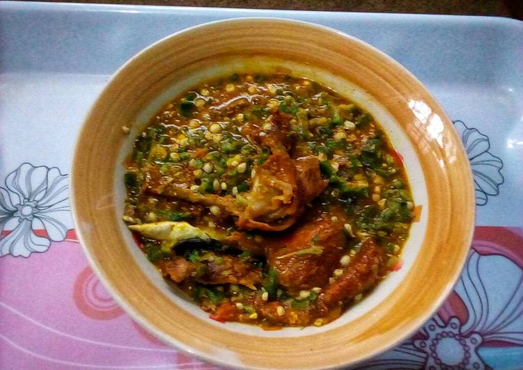 Steps to Make Award-winning Chicken and Dried Fish Okro Soup