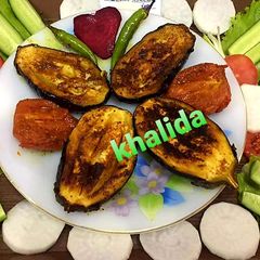 A picture of 3 spice fried brinjal.