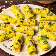 A picture of Traditional Gujarati Khandvi.