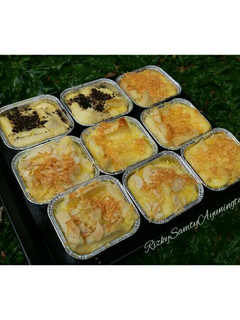 Foto resep Bread Puding with topping cheese, chocolate and almound