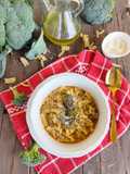 Minestra con broccoli e cipollotto