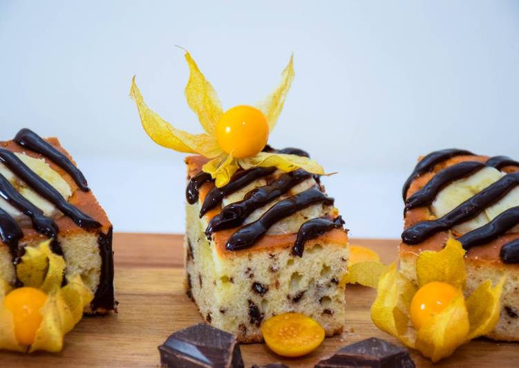 Bolo de Banana com Chocolate