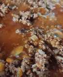 Picadillo de carne molida con un toque dulce