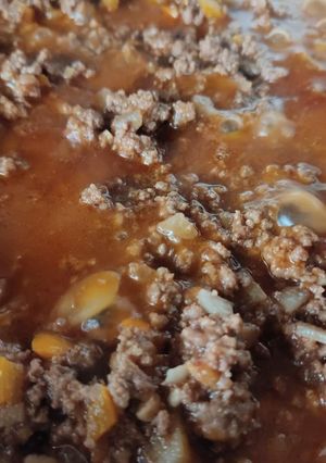 A picture of Ground Beef Picadillo with a Sweet Touch.