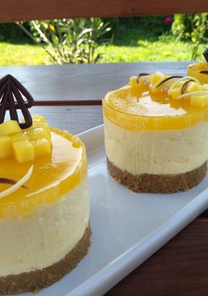Mangó mousse minitorták sütés nélkül recept fotója