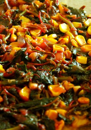 A picture of Spinach & Sweetcorn omlet.
