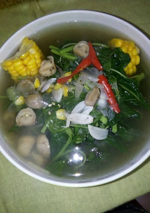 Foto resep Sayur bayem jamur jagung ala bunda raisya