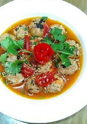 Hình của món Thịt băm sốt cà chua rong biển cà rốt.
