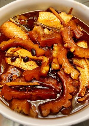 古早味滷虱目魚肚苦瓜~ 的食譜成品照片
