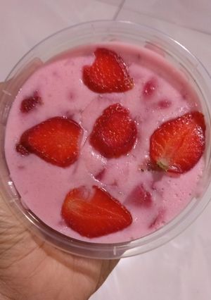 Foto resep Puding Strawberry Simple