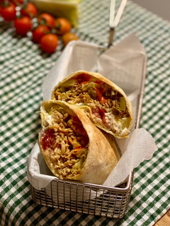 Una foto de Durum kebap casero versión express en freidora de aire Ninja Foodie