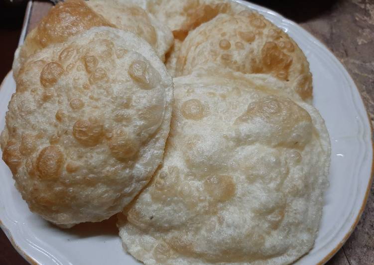 Poori with mangrela and ajwain