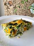Frittata de calabaza, espinacas y queso feta