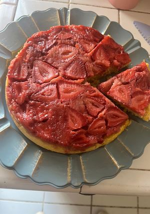 A picture of Strawberry upside down cake.