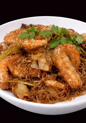 Hình của món SP.0334 - Miến Xào Tôm Cánh Bướm.
